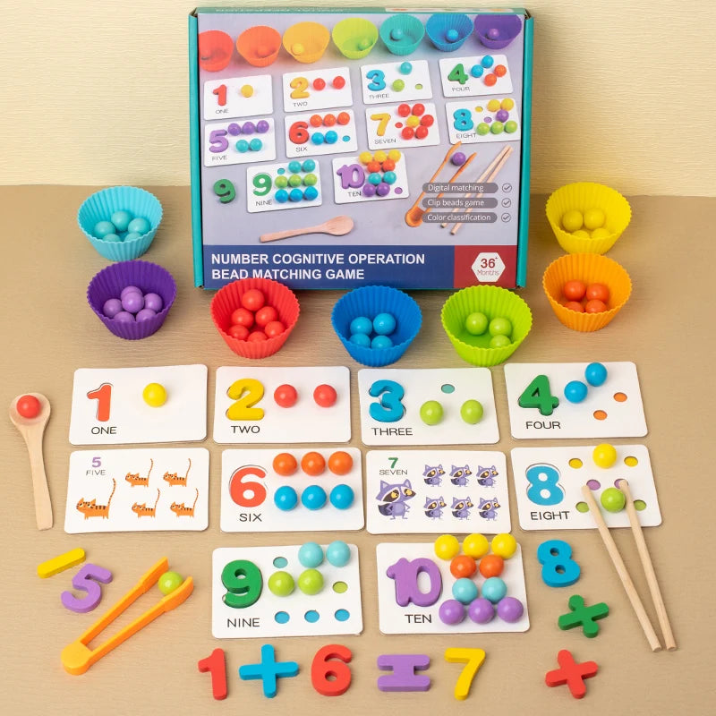 Montessori Color Sorting and Counting Toy for Early Learning and Fine Motor Skills