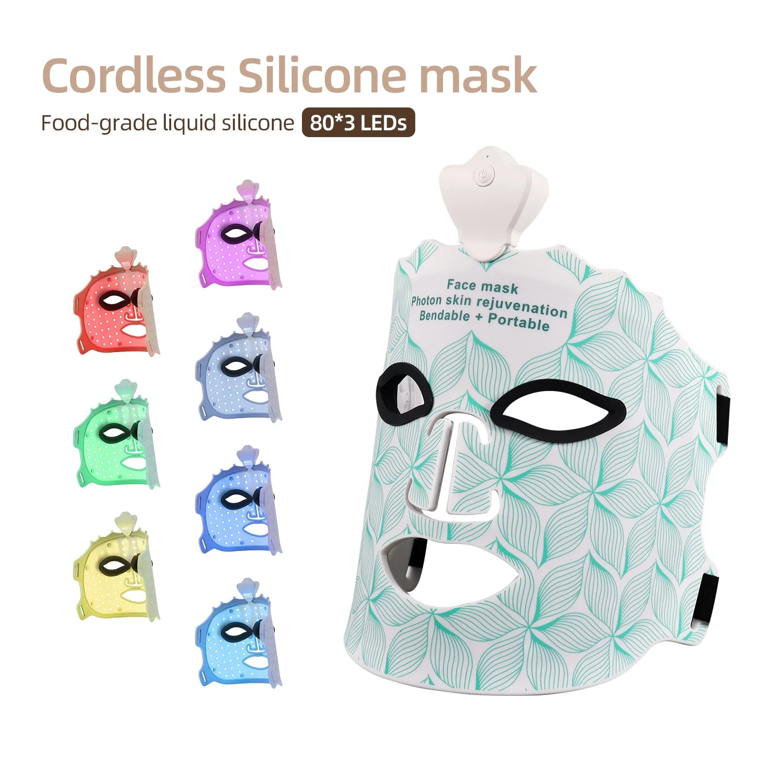 LED Silicone Face Mask for Skin Rejuvenation, Anti-Acne & Wrinkle Treatment – Wireless & Comfortable Design