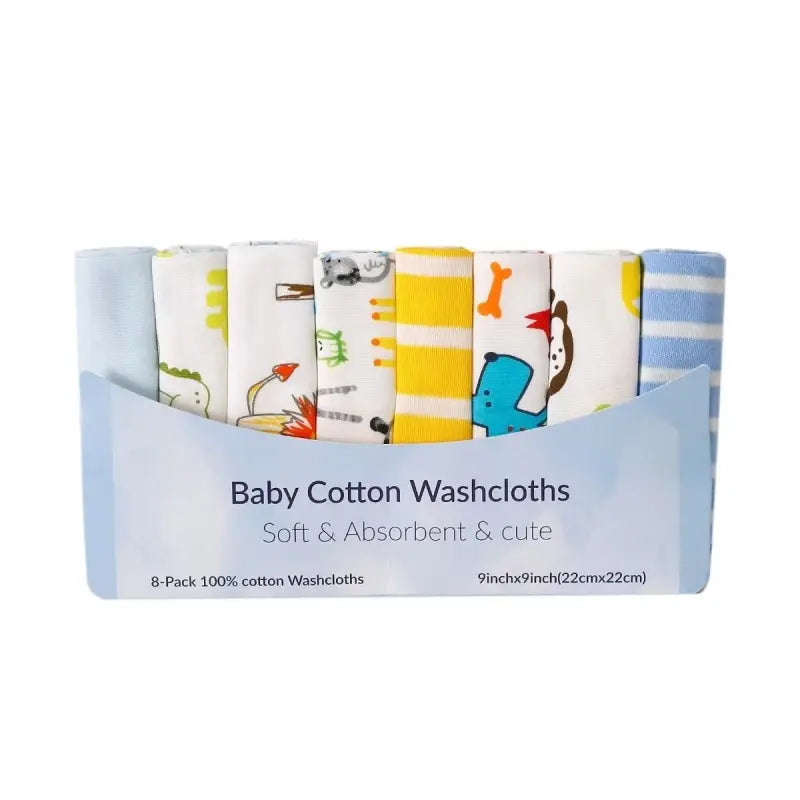 8-Piece Cotton Baby Burp Cloth Set – Soft, Absorbent & Multi-Purpose
