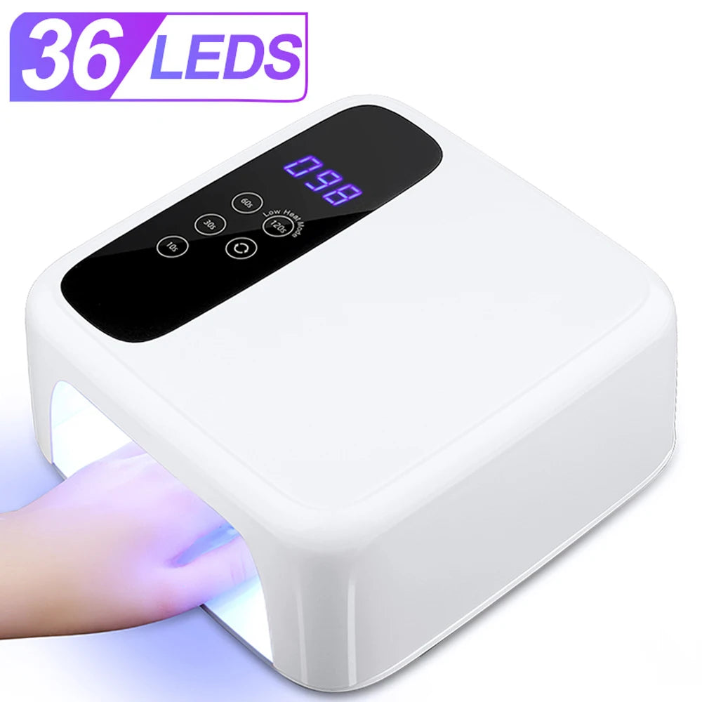 72W Professional UV LED Nail Lamp for Gel Polish with Auto Sensor & 4 Timer Settings