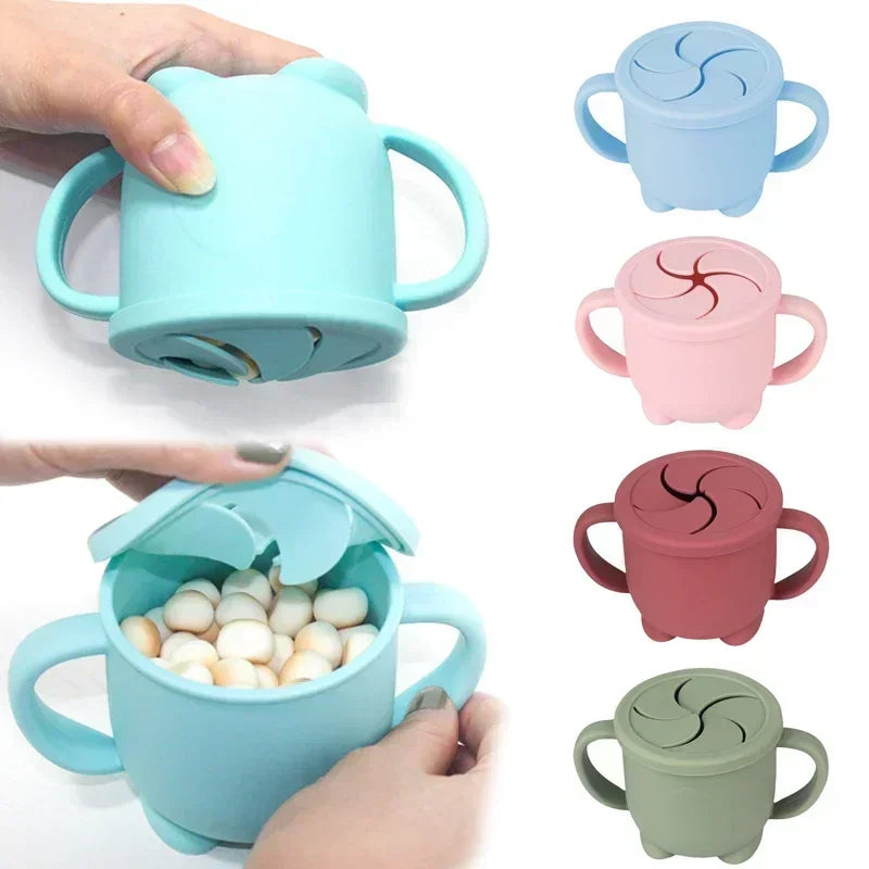 Silicone Snack Cup with Lid — Spill-Proof, Portable Baby Snack Container