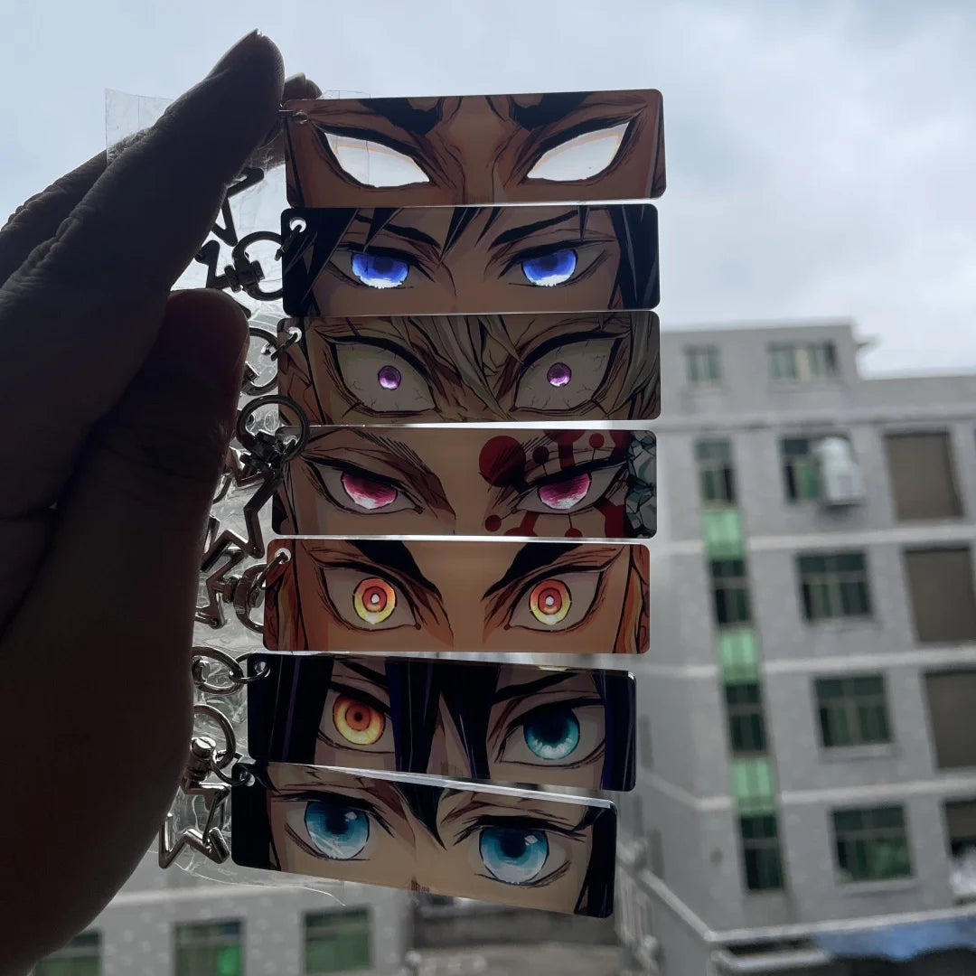Demon Slayer Keychain - Rengoku Kyoujurou Acrylic Pendant with Shining Eyes Design