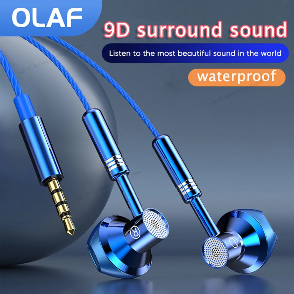 Wired In-Ear Earphones with Microphone – High-Quality Sound, Waterproof, and Comfortable for Sports & Mobile Use