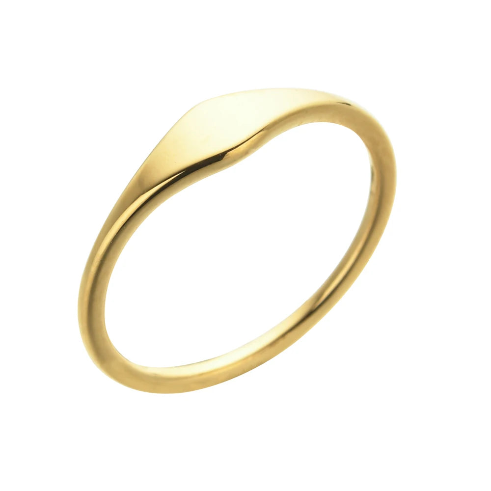 Anillo de acero inoxidable geométrico simple ZMZY: alianza de boda minimalista de oro, oro rosa y plata para mujeres y niñas