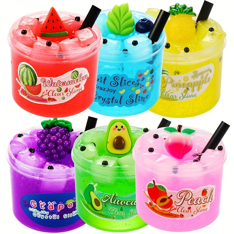 Kit de slime crujiente con forma de cubo de gelatina transparente: slime suave, elástico y no pegajoso con aroma a sandía