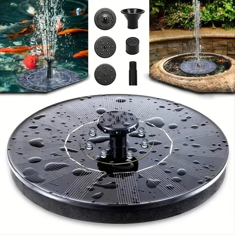 Solar Fountain Water Pump – Floating Garden Pump with Multiple Nozzles for Bird Baths, Ponds, and Outdoor Decor