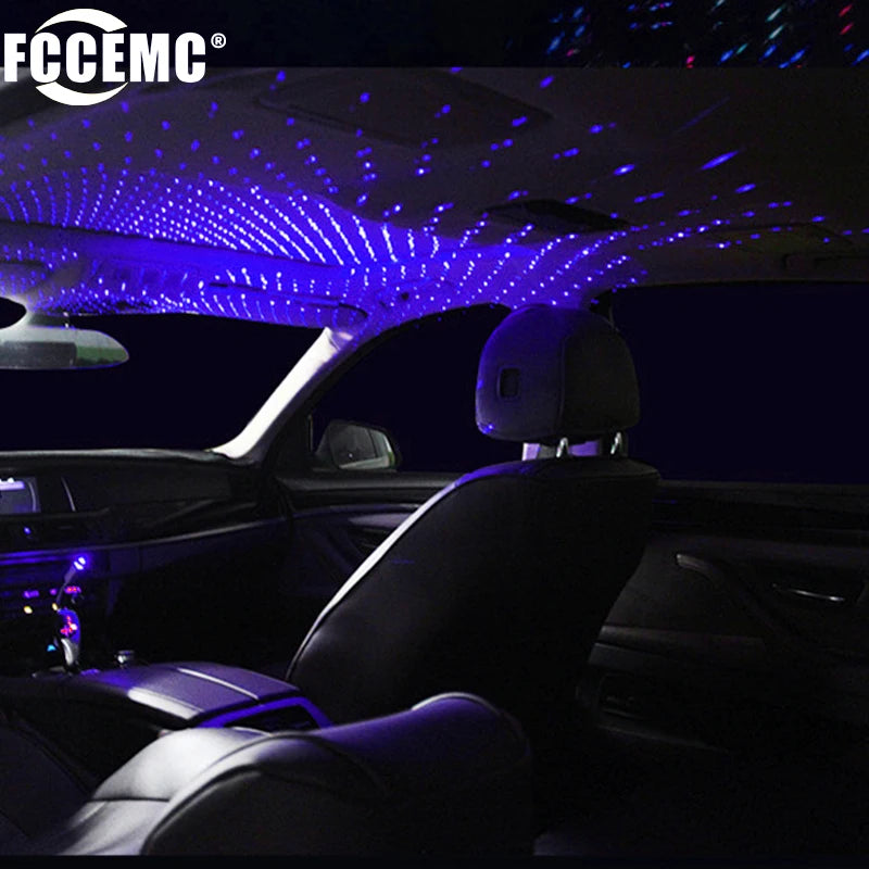 USB Car Roof Star Projector Light - Galaxy Laser Atmosphere Ambient Lighting