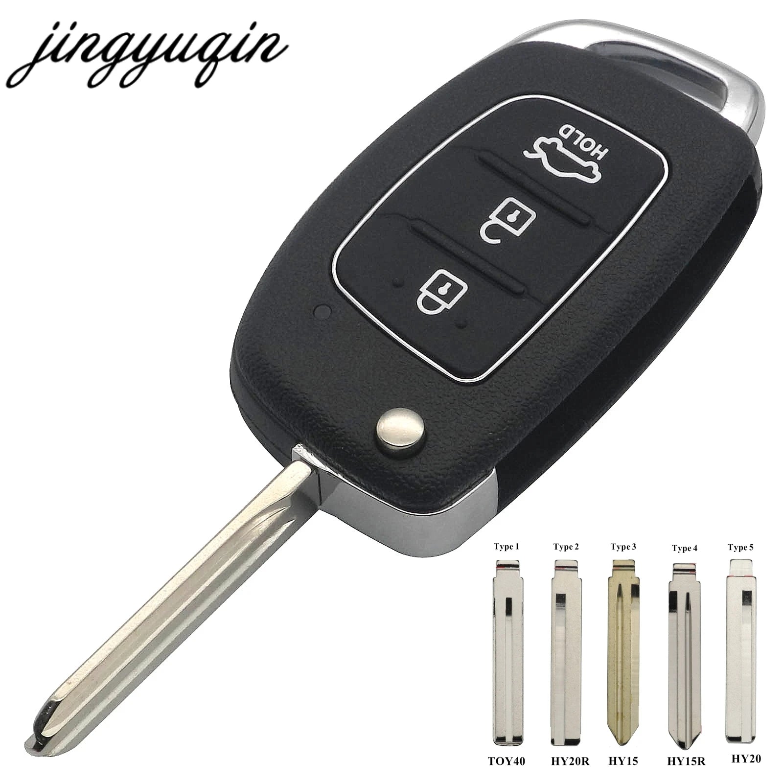 Durable 3/4-Button Hyundai Key Shell Replacement – ABS + Metal Remote Key Case