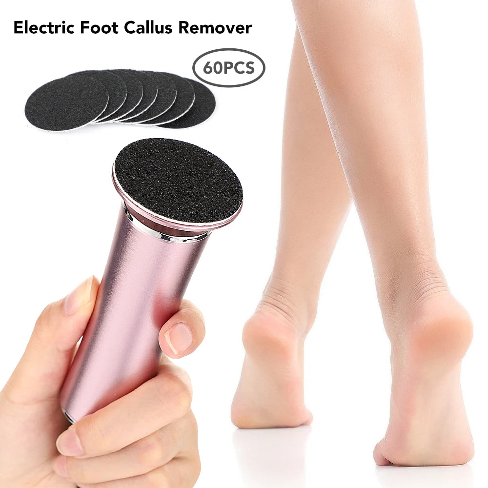 Electric Foot Callus Remover - Pedicure Tool with Sandpaper for Heels
