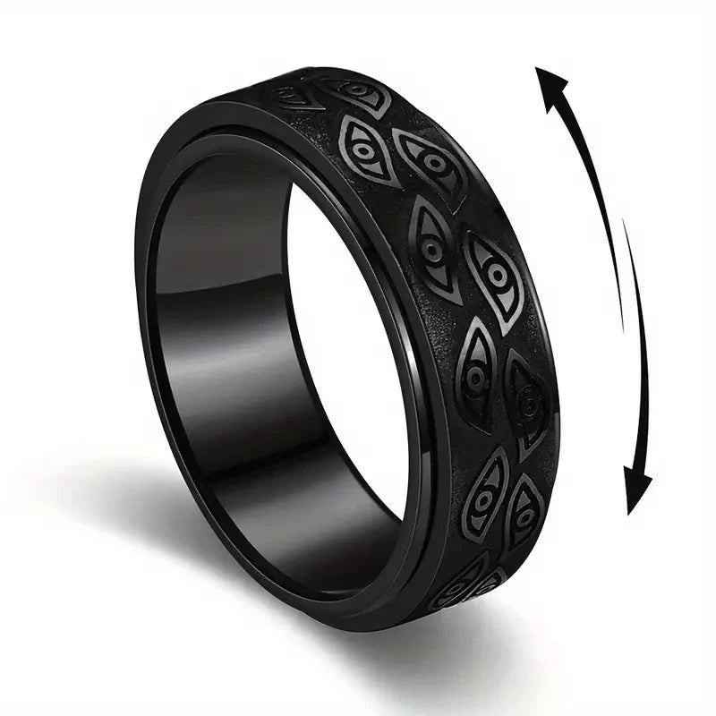 Demon Eye Spinner Ring - Stainless Steel Anxiety Relief Fidget Ring for Men & Women