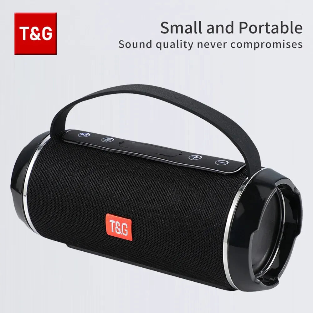 Portable Waterproof Bluetooth Speaker with Deep Bass, 3D Stereo Sound, and TWS Connectivity