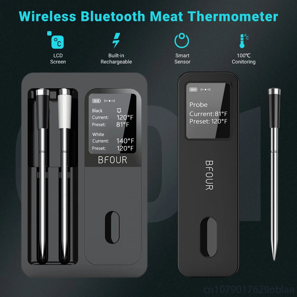 Wireless Bluetooth Meat Thermometer - Waterproof Smart Probes for Grilling & BBQ