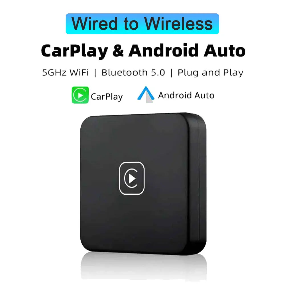 Wireless CarPlay & Android Auto 2-in-1 Adapter - 5Ghz WiFi for Mazda, Toyota, Mercedes & More
