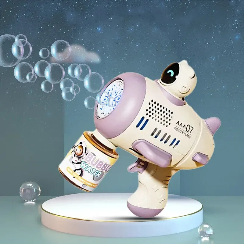 Electric Bubble Gun for Kids - 12-Hole Automatic Bubble Blaster with Lights