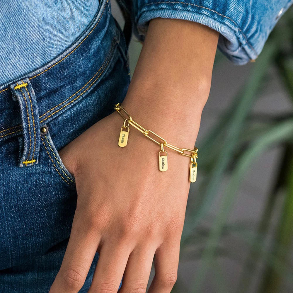 Custom Name Stainless Steel Bracelet - Personalized Nameplate Jewelry for Women