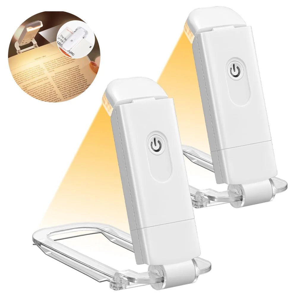 USB Rechargeable Clip-On Book Light – Eye Protection LED Reading Lamp with Adjustable Brightness