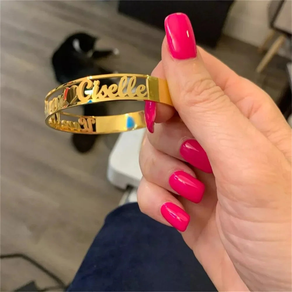 Personalized Name Bracelet for Women & Men – Custom Stainless Steel Jewelry Gift