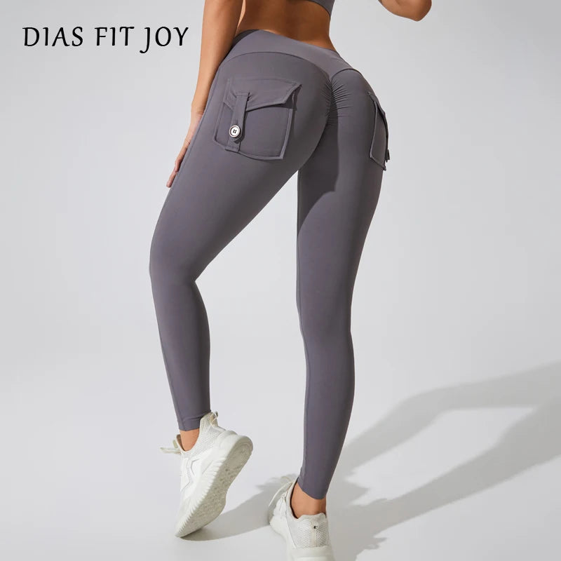 High-Waist Women's Yoga Leggings – Stretchy Pocket Workout Pants for Fitness & Sports