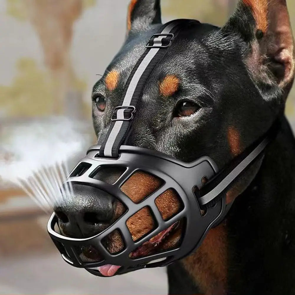 Adjustable Dog Muzzle with Reflective Strips – Safe, Comfortable & Secure Training Aid