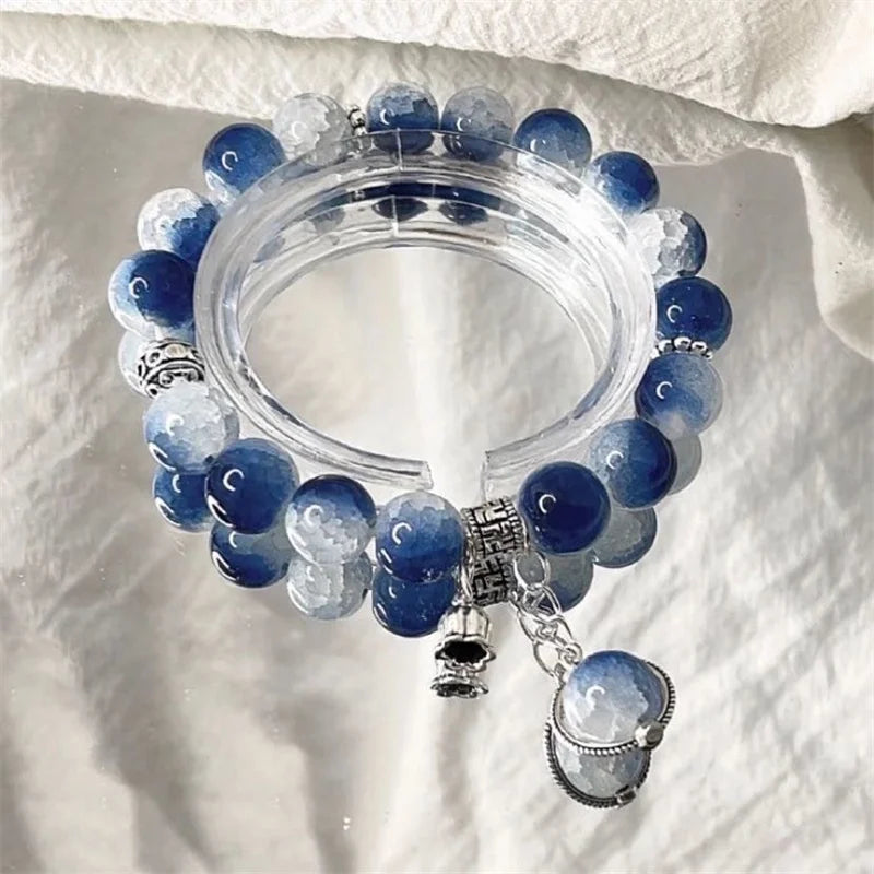 Pulsera de cuerda con cuentas vintage: joyas con encanto elegantes y significativas para mujeres