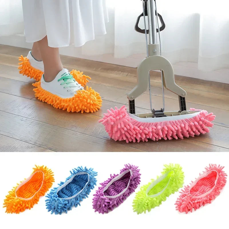 Microfiber Cleaning Slippers - Stretchable Floor Dusting Shoes for Effortless Mopping