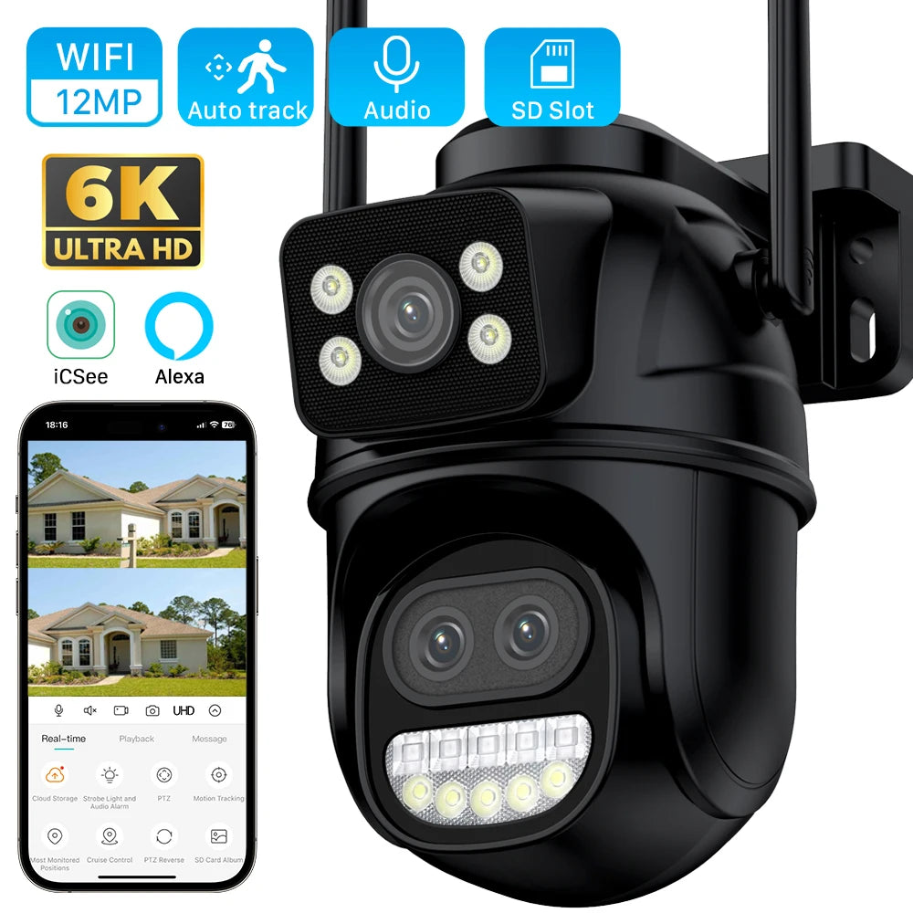 12MP Outdoor PTZ Security Camera – 8X Zoom, 360° Coverage & AI Tracking