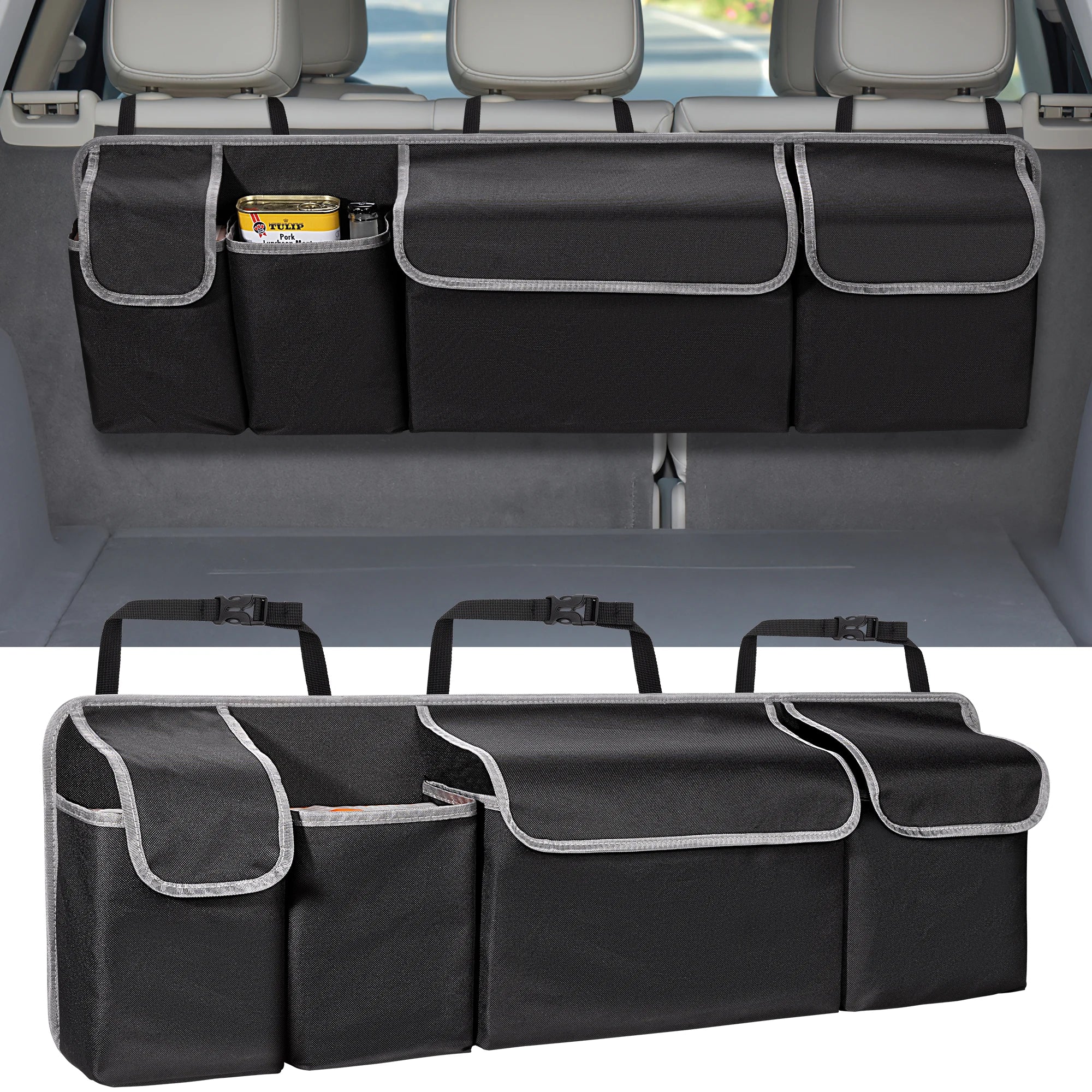 Universal Car Trunk Organizer for Back Seat Storage | Waterproof Foldable SUV Cargo Bag