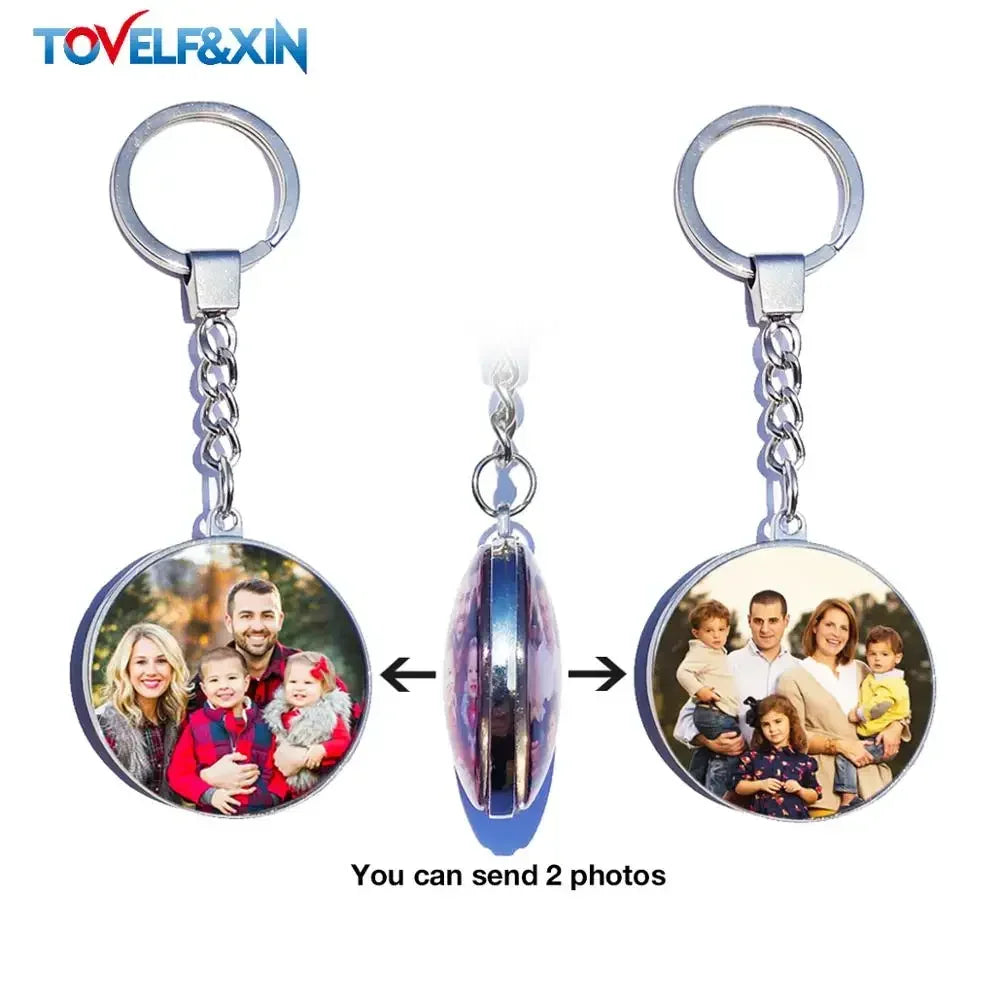 Custom Photo Keychain – Personalized Glass Pendant with Your Picture