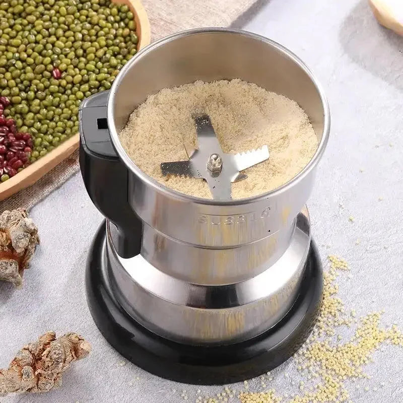 Electric Stainless Steel Coffee and Spice Grinder – 400W High-Speed Multipurpose Mill