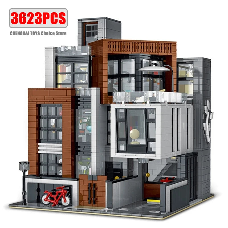Modern Villa Architecture Building Set - Modular City Street View Blocks for Adults & Teens