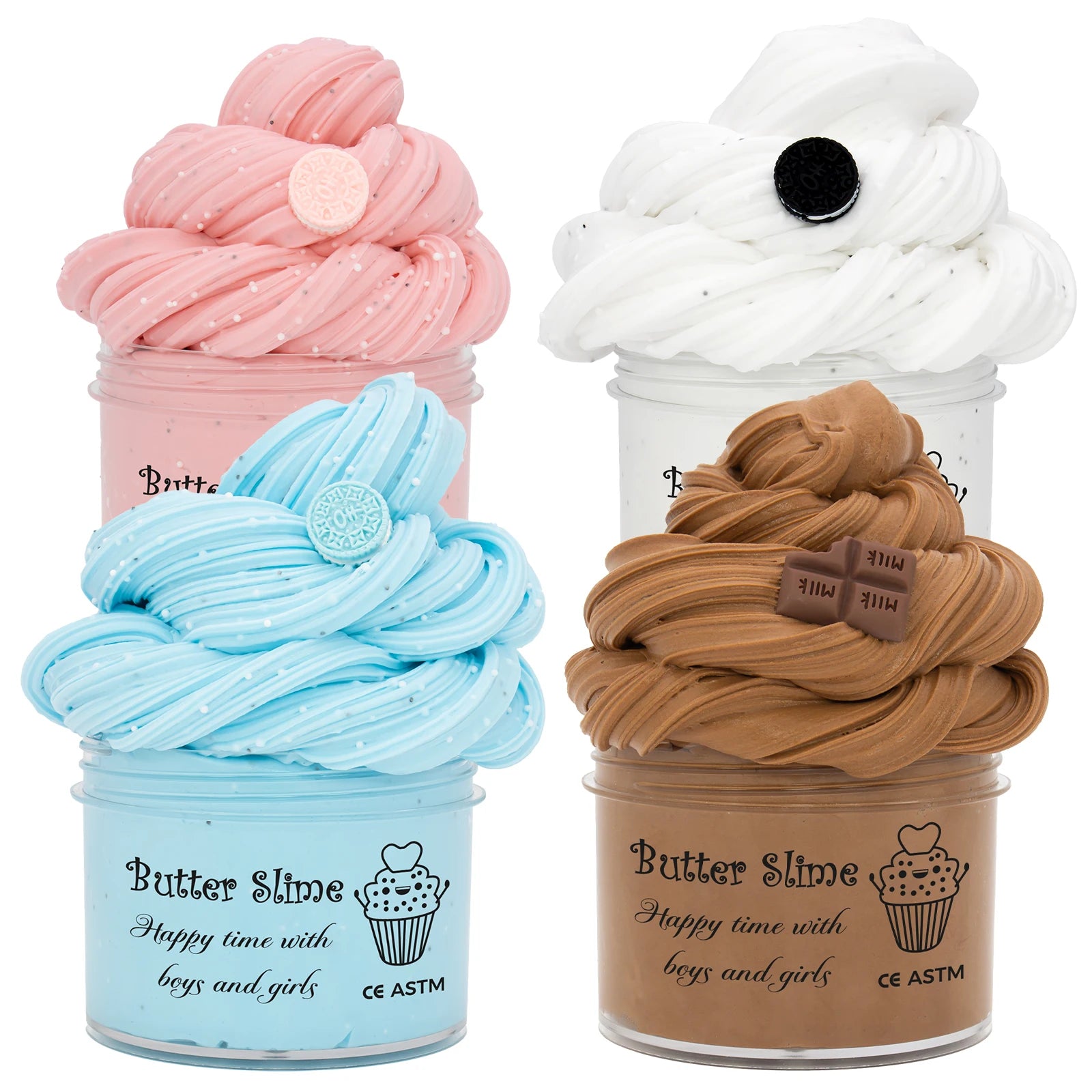 Kit de 70 ml de baba de mantequilla y galletas de chocolate con baba perfumada, masilla suave y esponjosa, plastilina para hacer tú mismo, juguetes de regalo de cumpleaños para recuerdos de fiesta