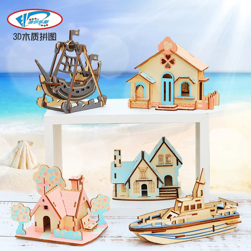 3D Wooden Puzzle for Kids - Educational DIY Model Toy for Boys & Girls