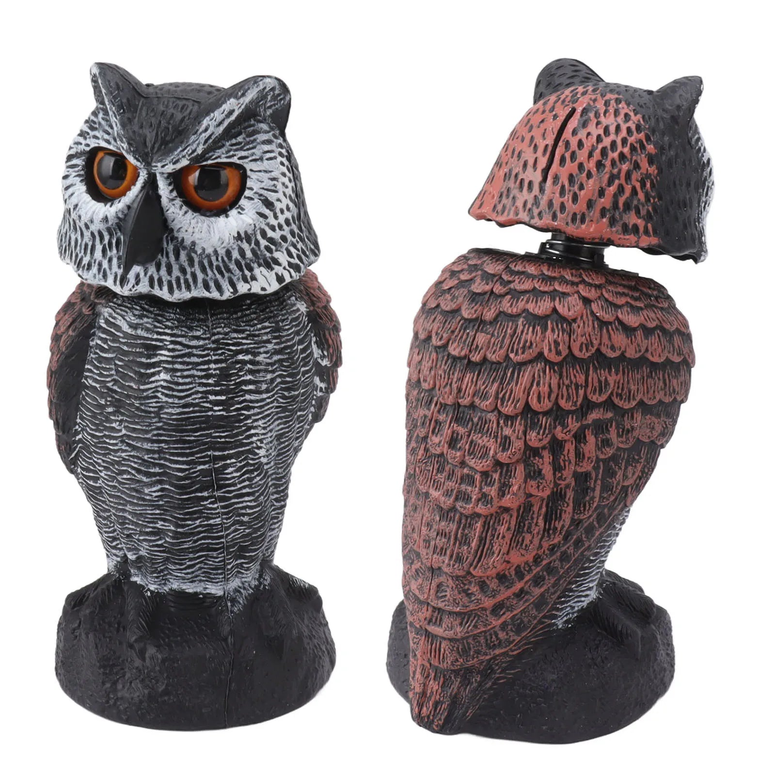 Realistic Shake Head Owl Decoy – Wind-Powered Bird Repellent for Garden, Lawn, and Outdoor Protection