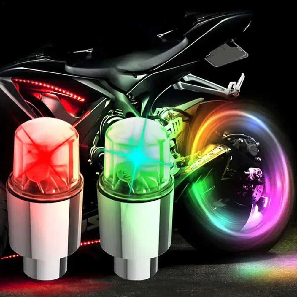 Motion-Activated LED Wheel Lights – Tire Valve Caps for Cars, Motorcycles & Bicycles