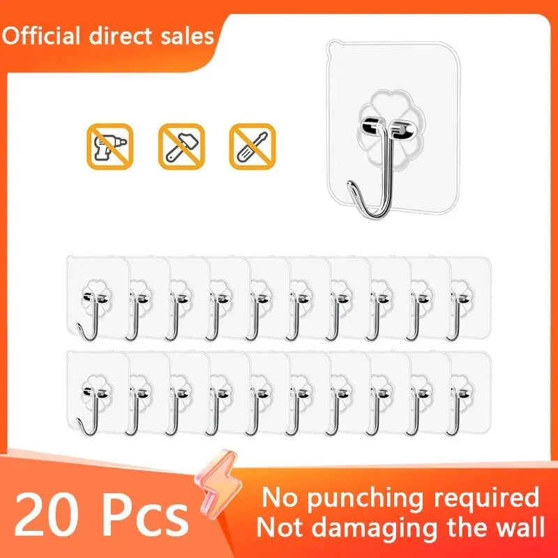 Strong Suction Wall Hooks – No-Drill PVC Organizers for Home & Office