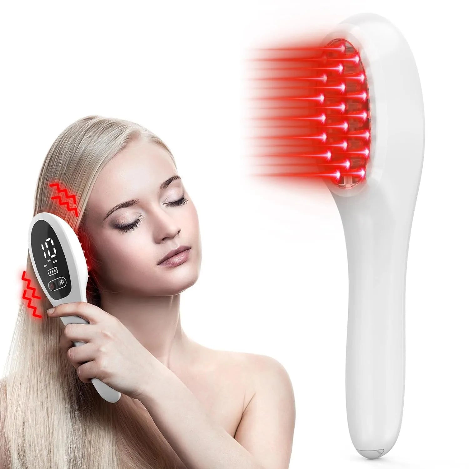 Laser Hair Growth Comb - 650nm Red Light Therapy for Thicker, Healthier Hair