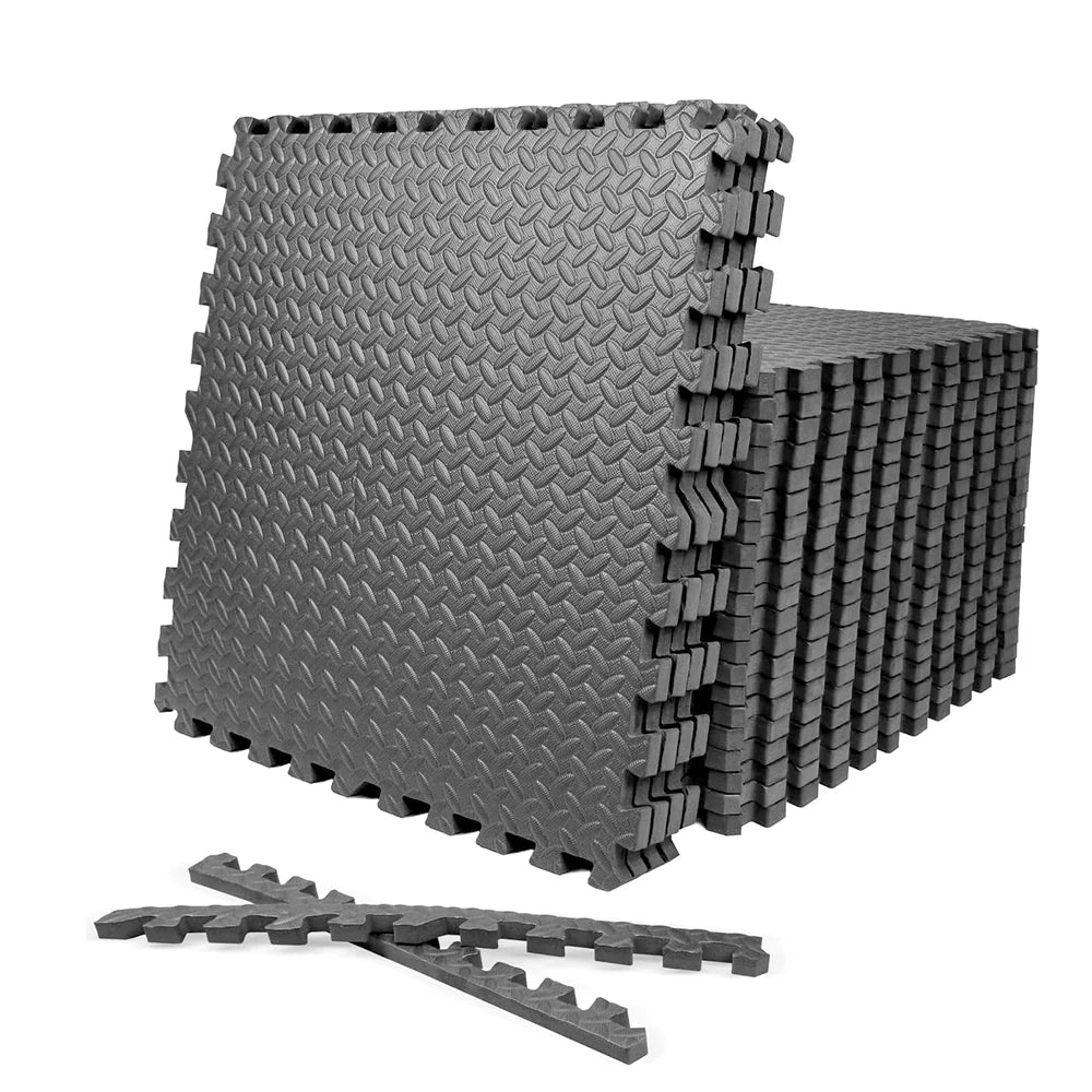 Interlocking Gym Floor Mats - 30x30cm EVA Foam Tiles for Home Gym & Exercise