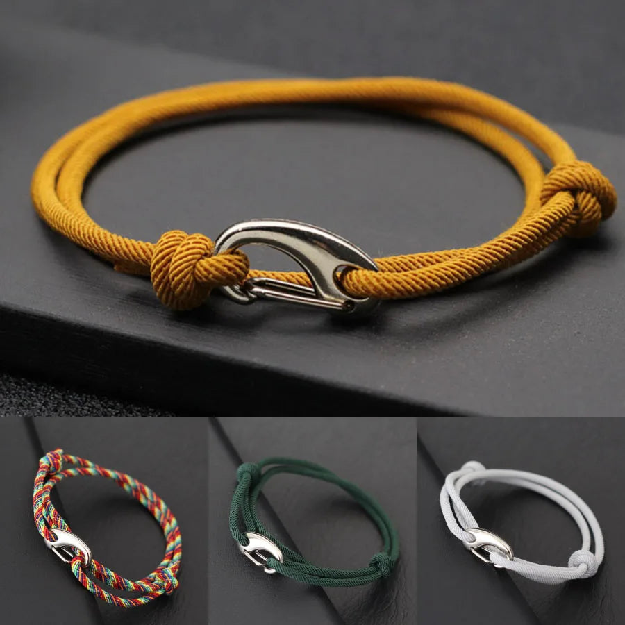 Adjustable Stainless Steel Rope Chain Bracelet – Stylish & Durable for Men & Women