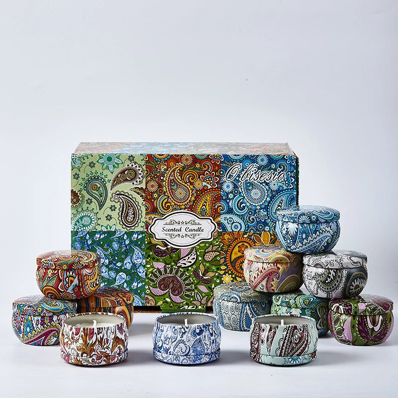 12-Piece Scented Soy Candle Set – Home Fragrance & Aromatherapy Gift