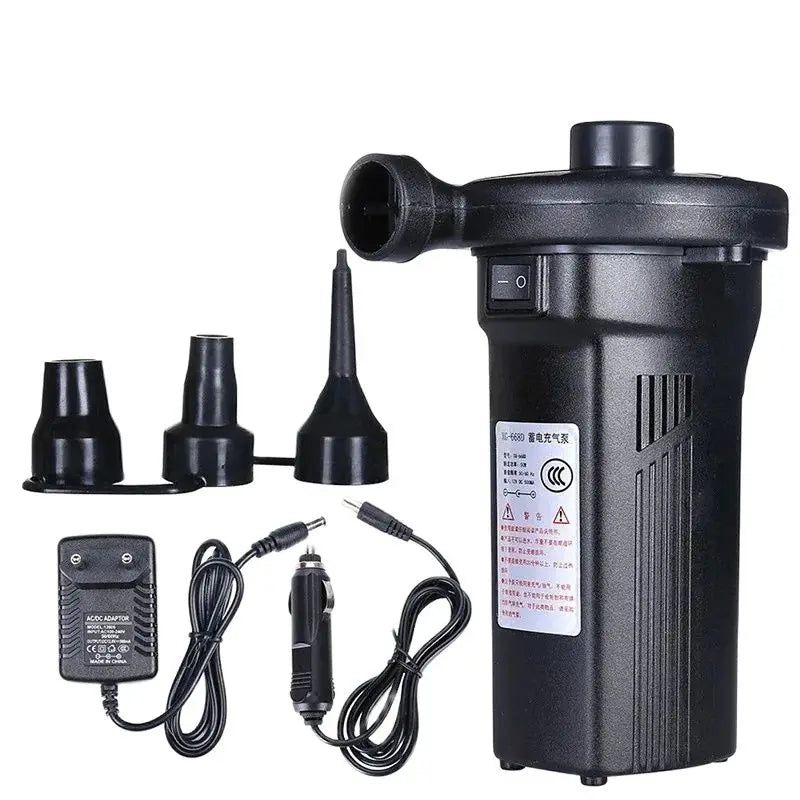 Portable Rechargeable Electric Air Pump – 12V/220V Dual Power Inflator for Car, Home, Mattress, Pool, and Boat