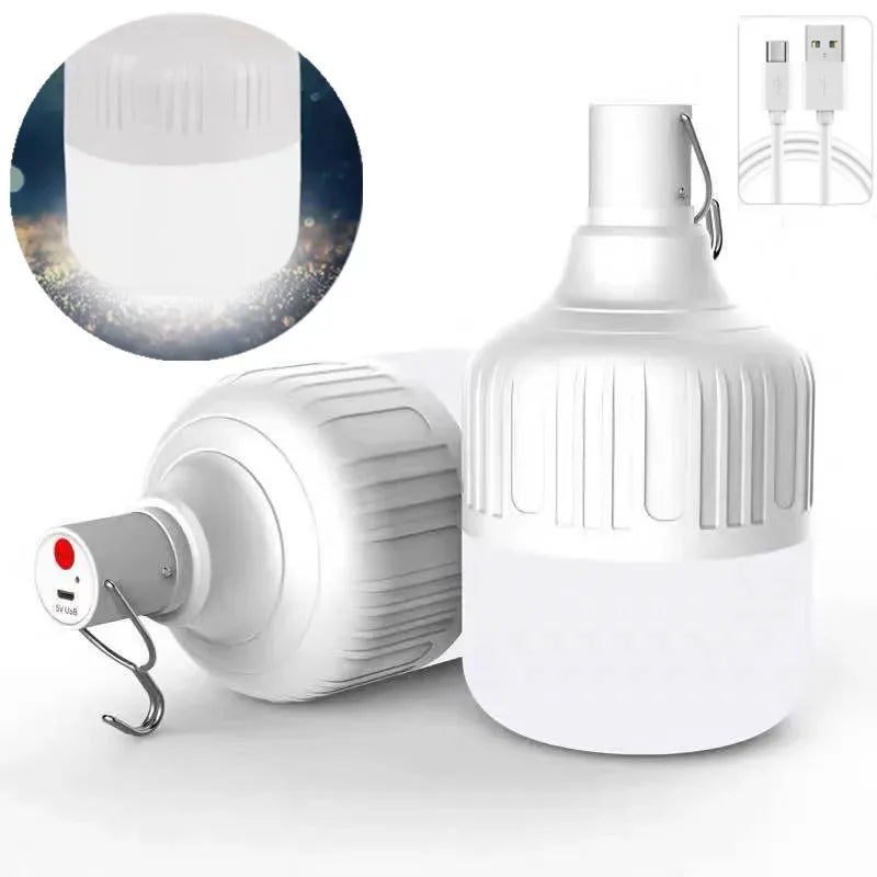 USB Rechargeable LED Camping Lantern - 80W Portable Emergency Light for Outdoor, BBQ & Power Outages