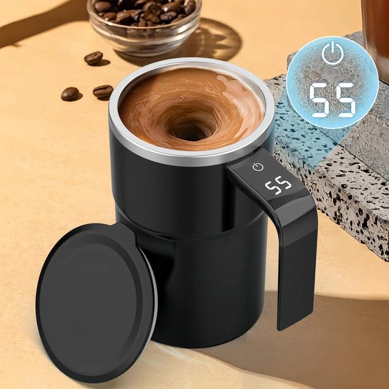 Self-Stirring Smart Coffee Mug with Digital Temperature Display – Portable Automatic Mixing Cup