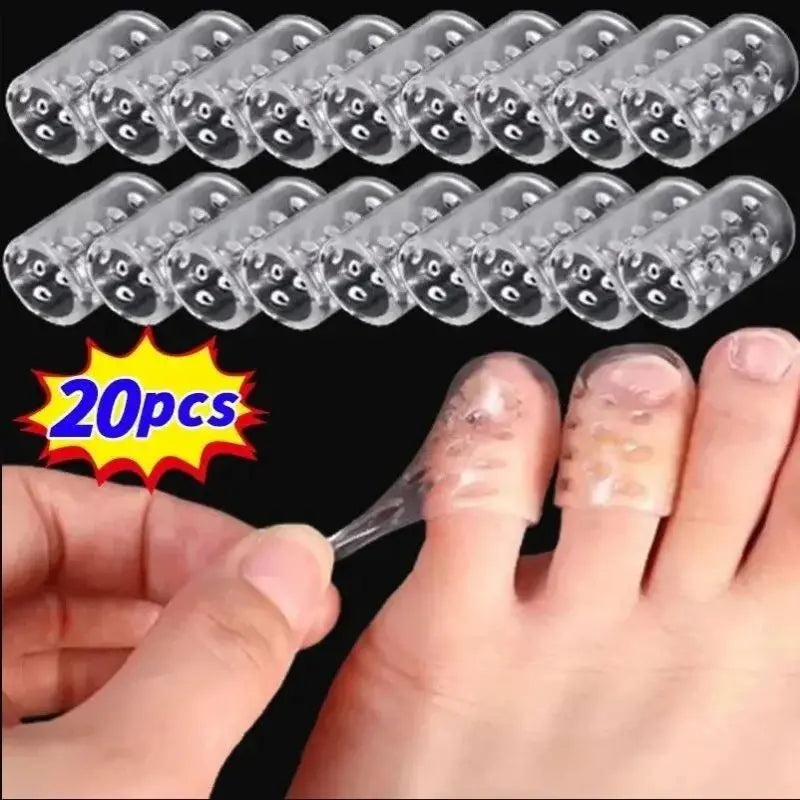 Transparent Silicone Toe Protectors – Breathable Blister & Callus Prevention Sleeves (20 Pack)
