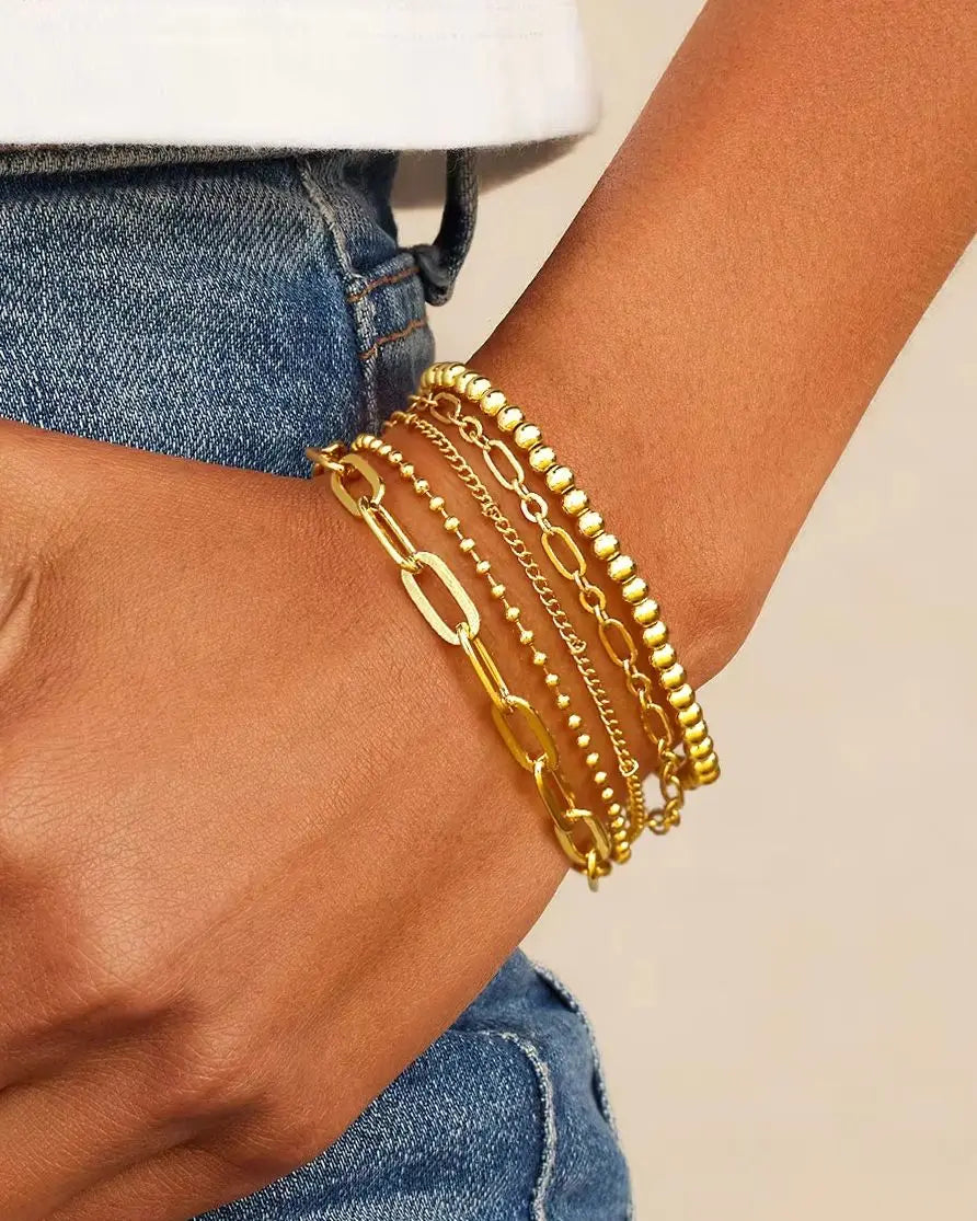 Pulsera de cadena de eslabones de acero inoxidable de moda: elegante y duradera para uso diario