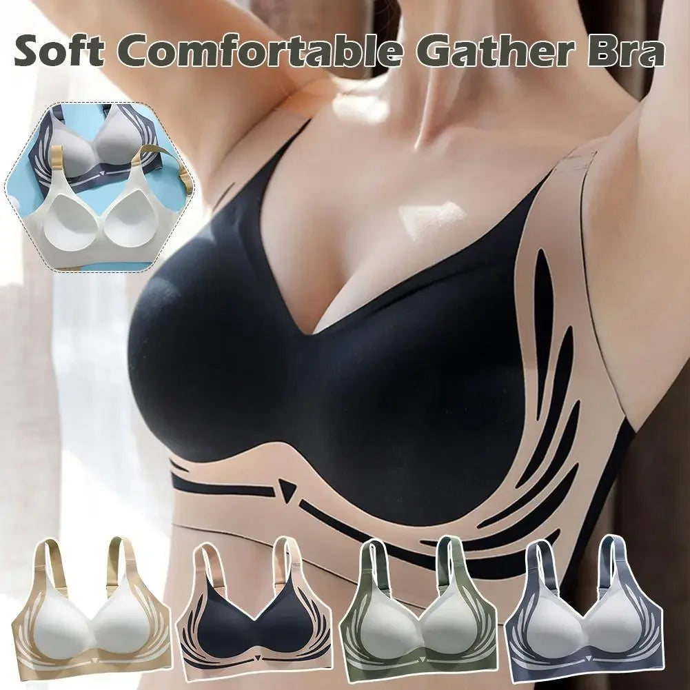 Wireless Push-Up Bra with Soft Support and Anti-Sagging Lift