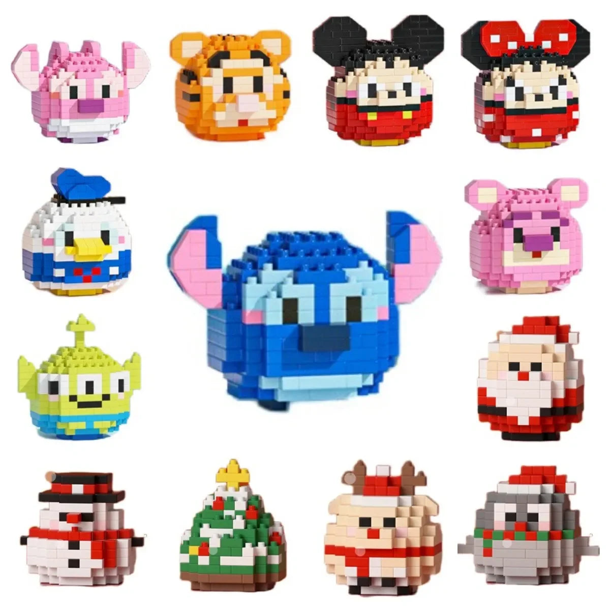 Disney Stitch & Sanrio Building Blocks Set - Cute Character Model Kit for Kids