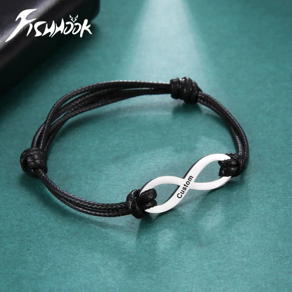 Custom Infinity Name Bracelet – Personalized Stainless Steel Charm for All Genders