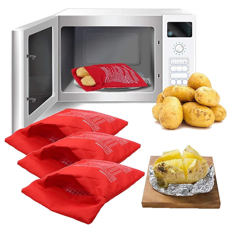 Bolsa reutilizable para cocinar patatas en microondas: patatas al horno perfectas en 4 minutos