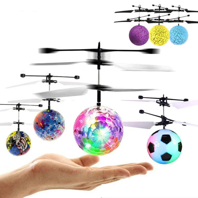 Drone con bola voladora LED: helicóptero RC de juguete con sensor de movimiento y luces de colores para niños y adultos