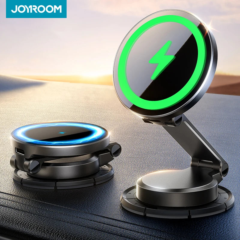 Magnetic Wireless Car Charger – 15W Fast Charging, 360° Rotation, Ultra-Strong Hold